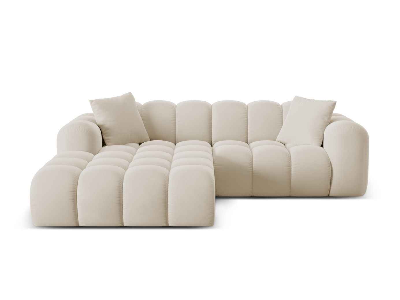 Cosmopolitan Design venstrevendt velourhjørnesofa, 