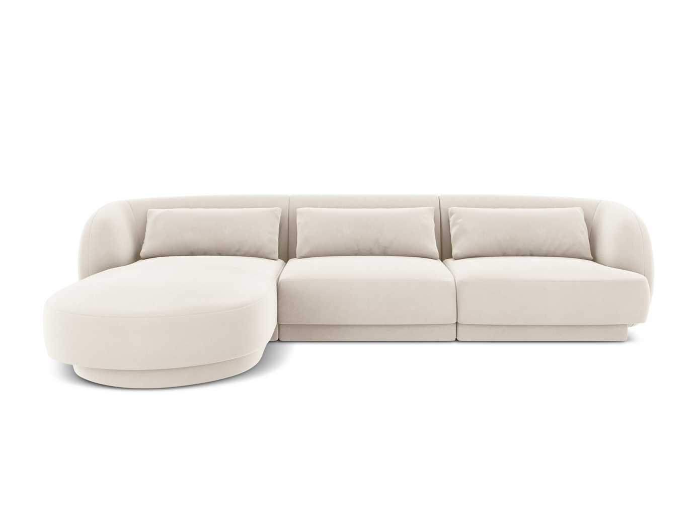Cosmopolitan Design venstrevendt velourhjørnesofa, 