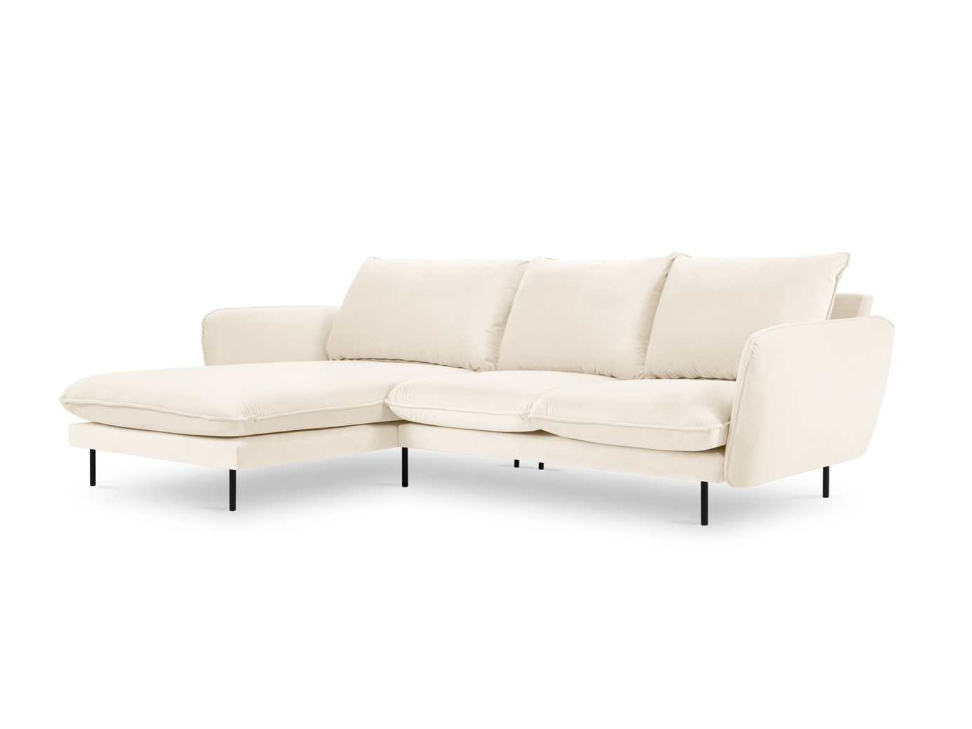 Cosmopolitan Design venstrevendt velourhjørnesofa, 