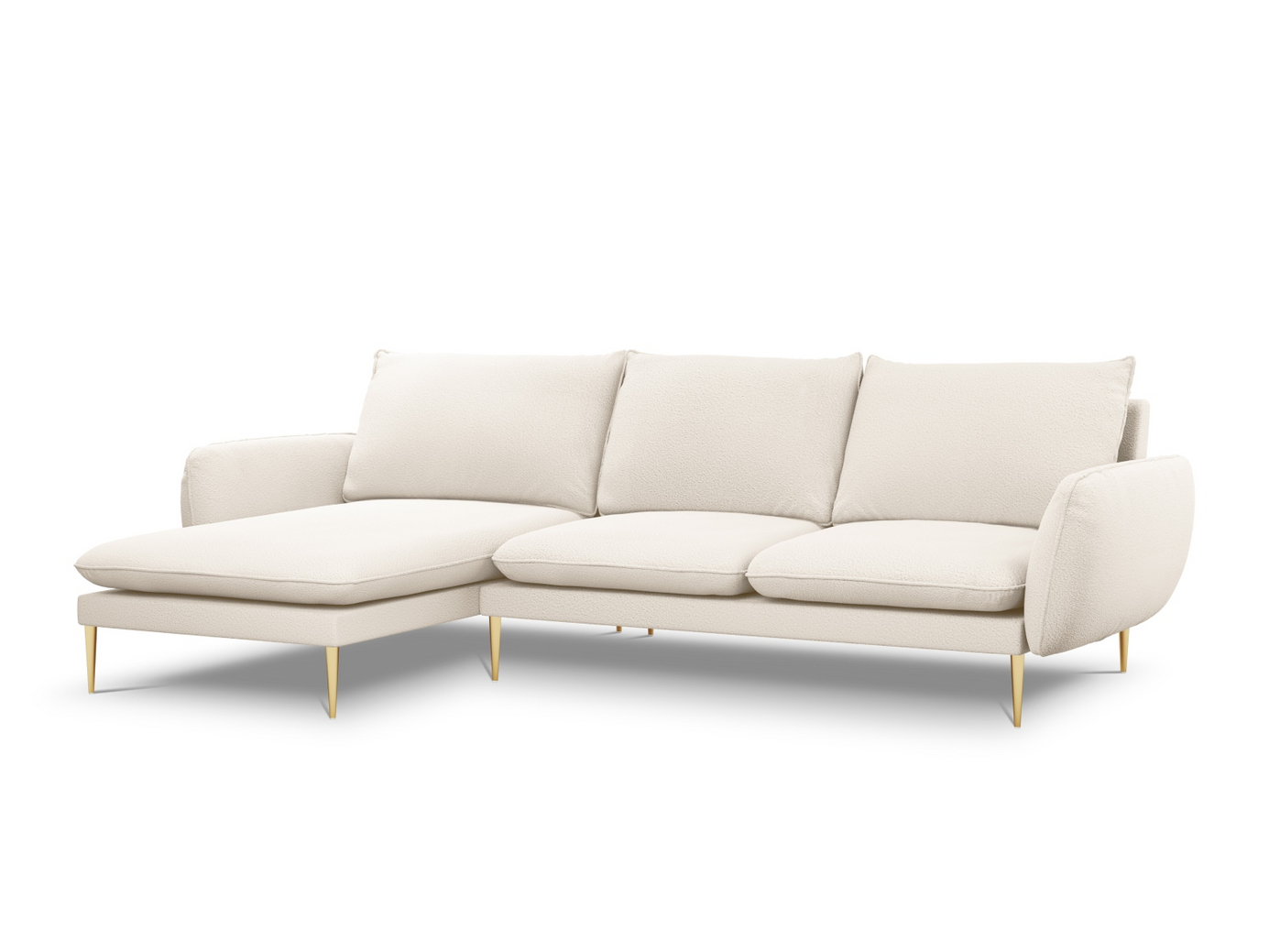 Cosmopolitan Design venstrevendt bouclé-hjørnesofa, 