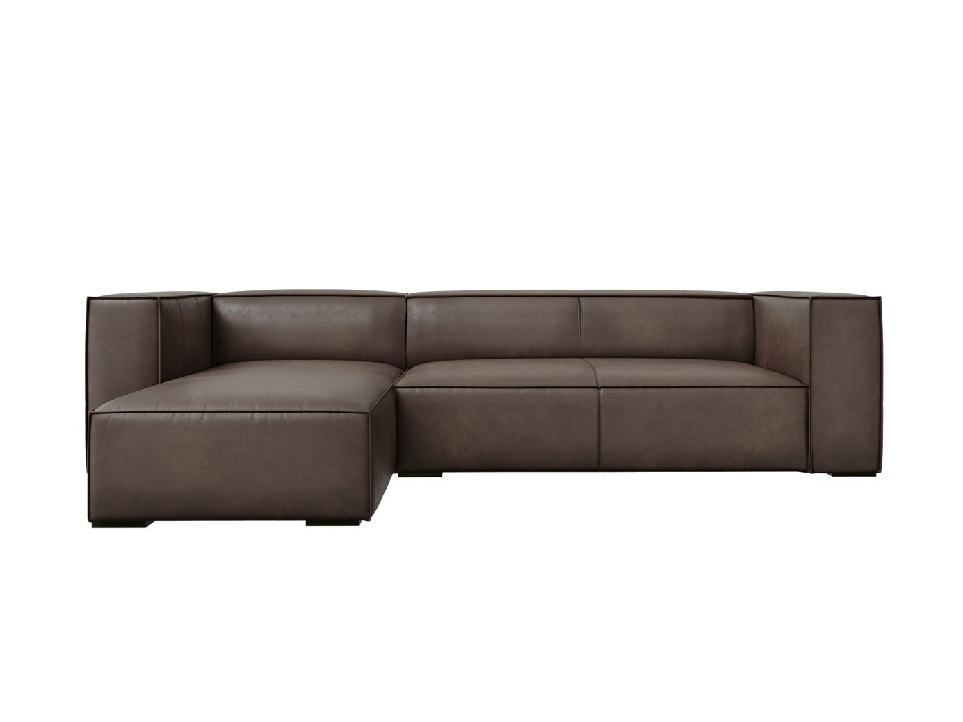 Cosmopolitan Design venstrevendt ægte læder hjørnesofa, 