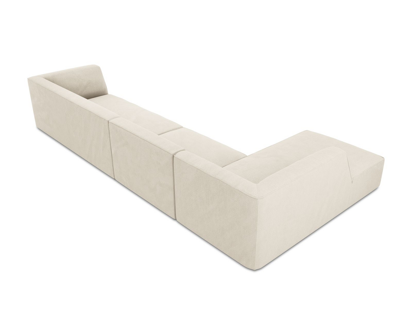 Cosmopolitan Design venstrevendt modulhjørnesofa, "Siena", 5-personers, 366 × 180 × 69 cm, Scala, sorte plastben