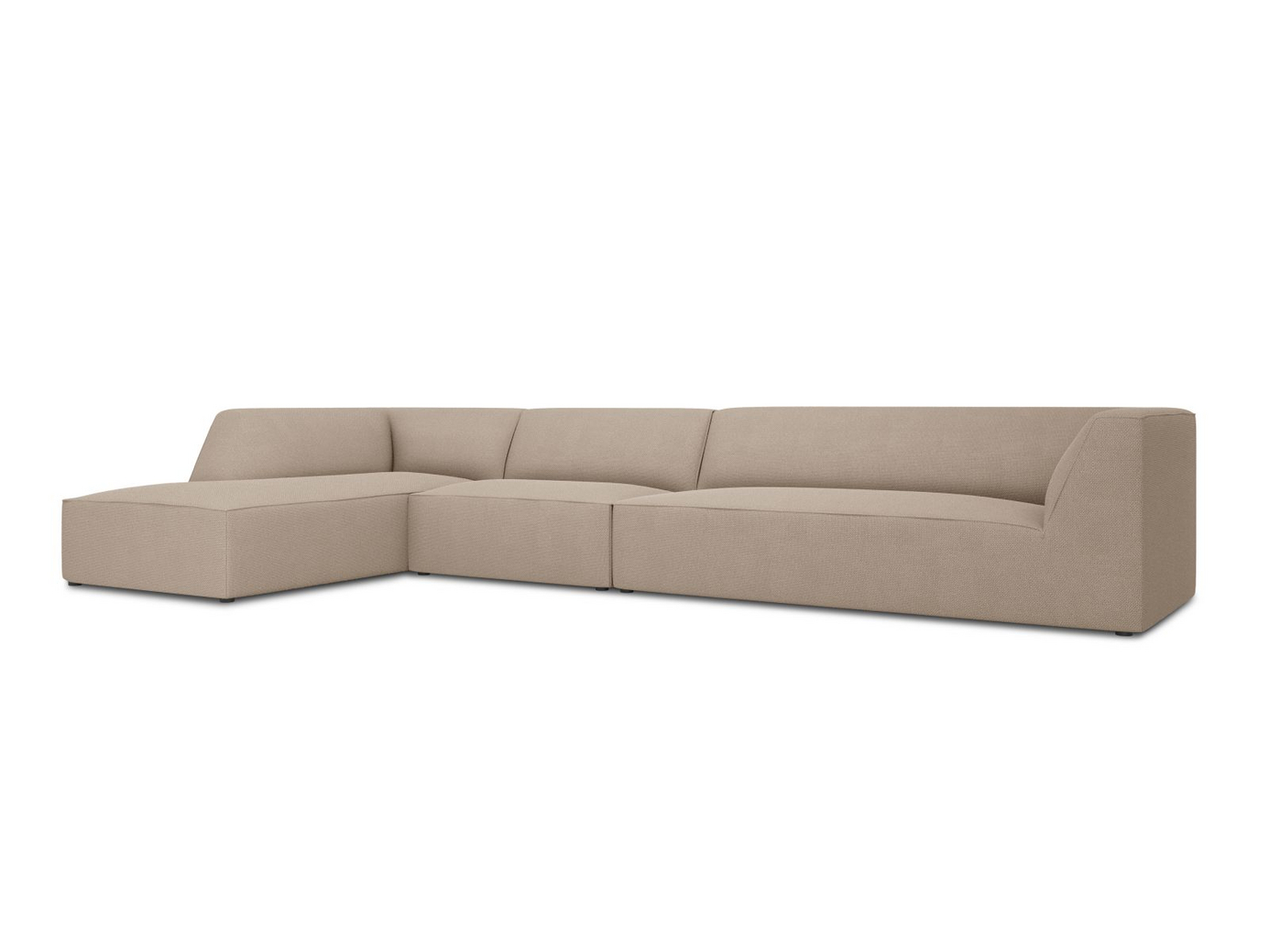 Cosmopolitan Design venstrevendt modulhjørnesofa, "Siena", 5-personers, 366 × 180 × 69 cm, Ottawa, sorte plastben