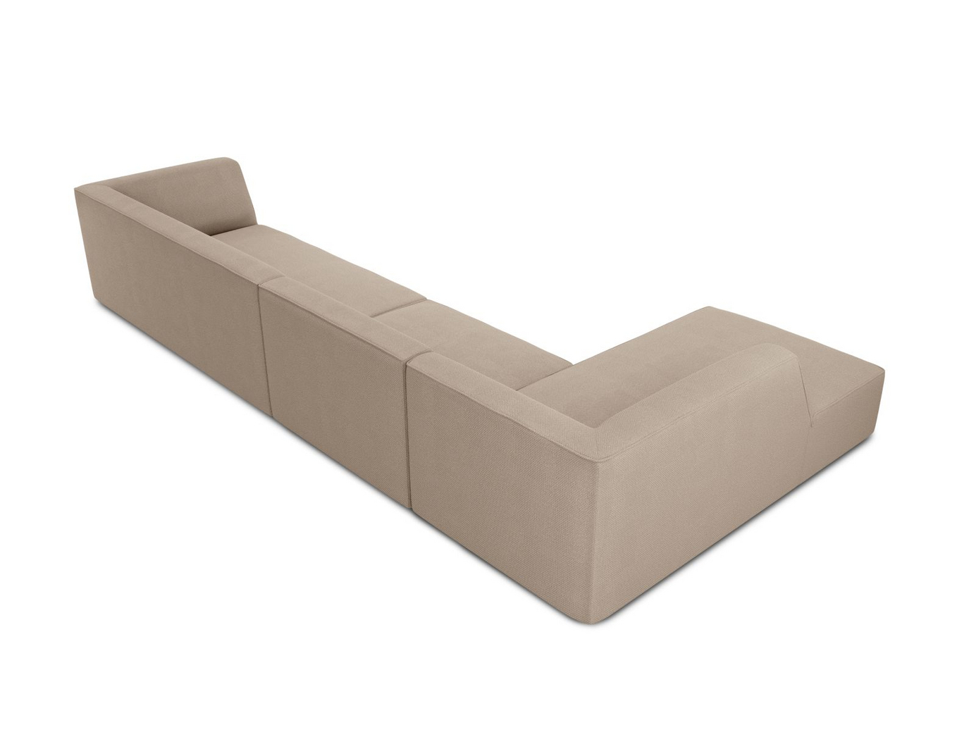 Cosmopolitan Design venstrevendt modulhjørnesofa, "Siena", 5-personers, 366 × 180 × 69 cm, Ottawa, sorte plastben