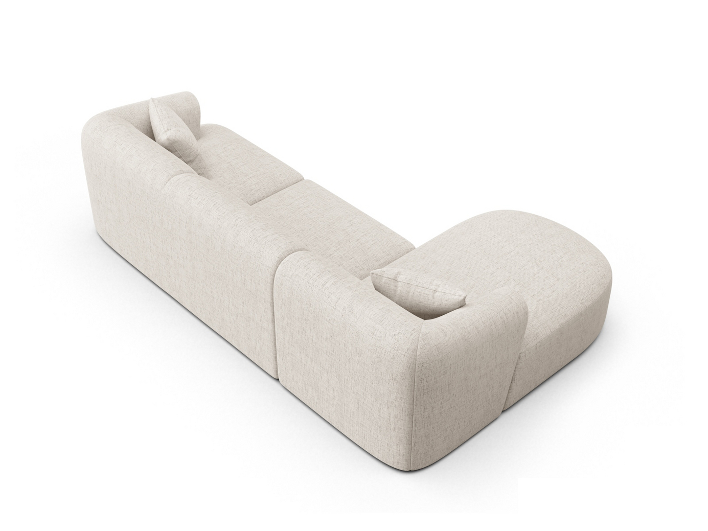 Cosmopolitan Design venstrevendt modulhjørnesofa, "Campi", 4-personers, 256 × 156 × 70 cm, Moly, sorte plastben