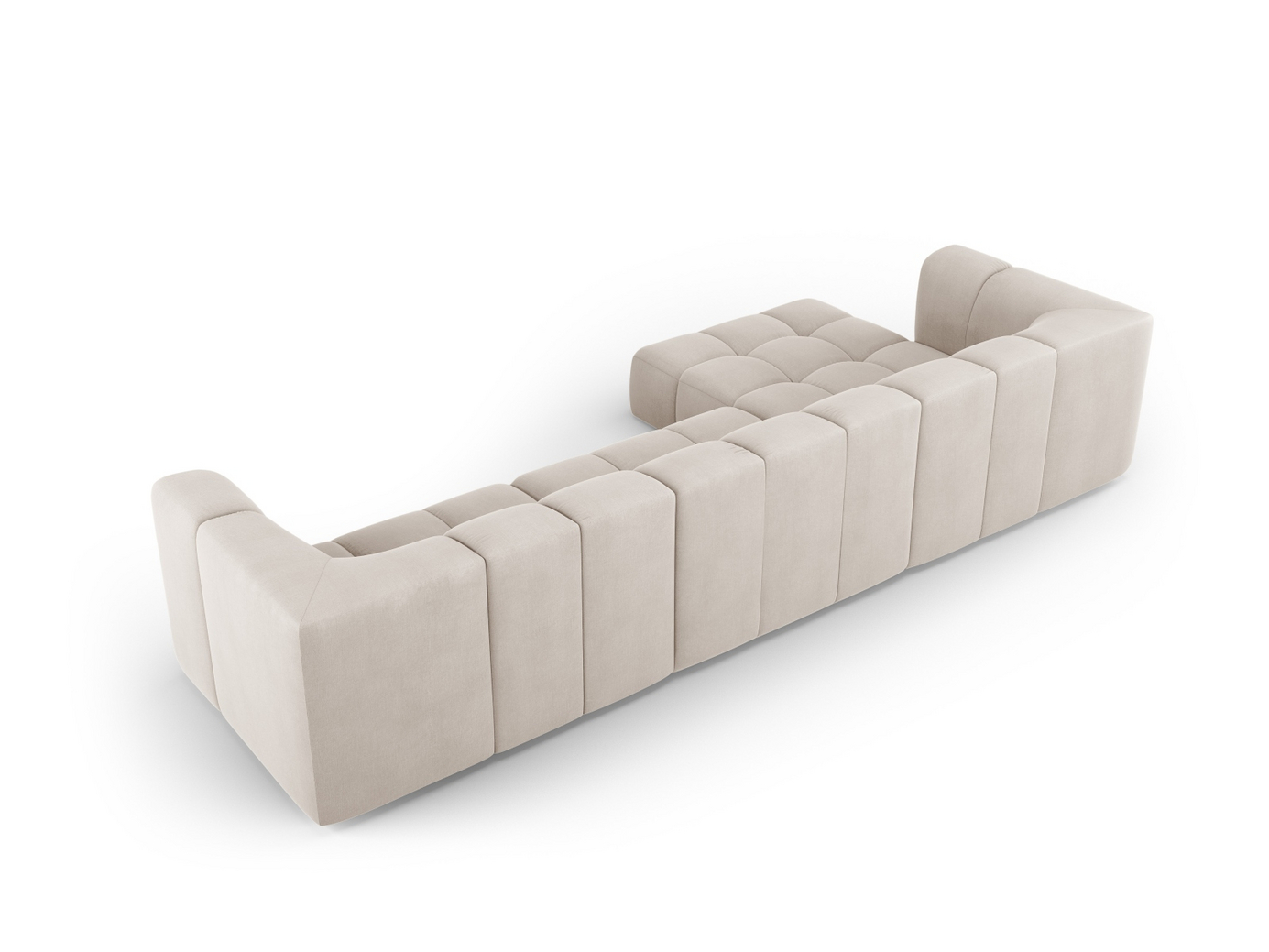 Cosmopolitan Design venstrevendt modulhjørnesofa, "Moritz", 5-personers, 316 × 160 × 70 cm, Rebel, sorte plastben