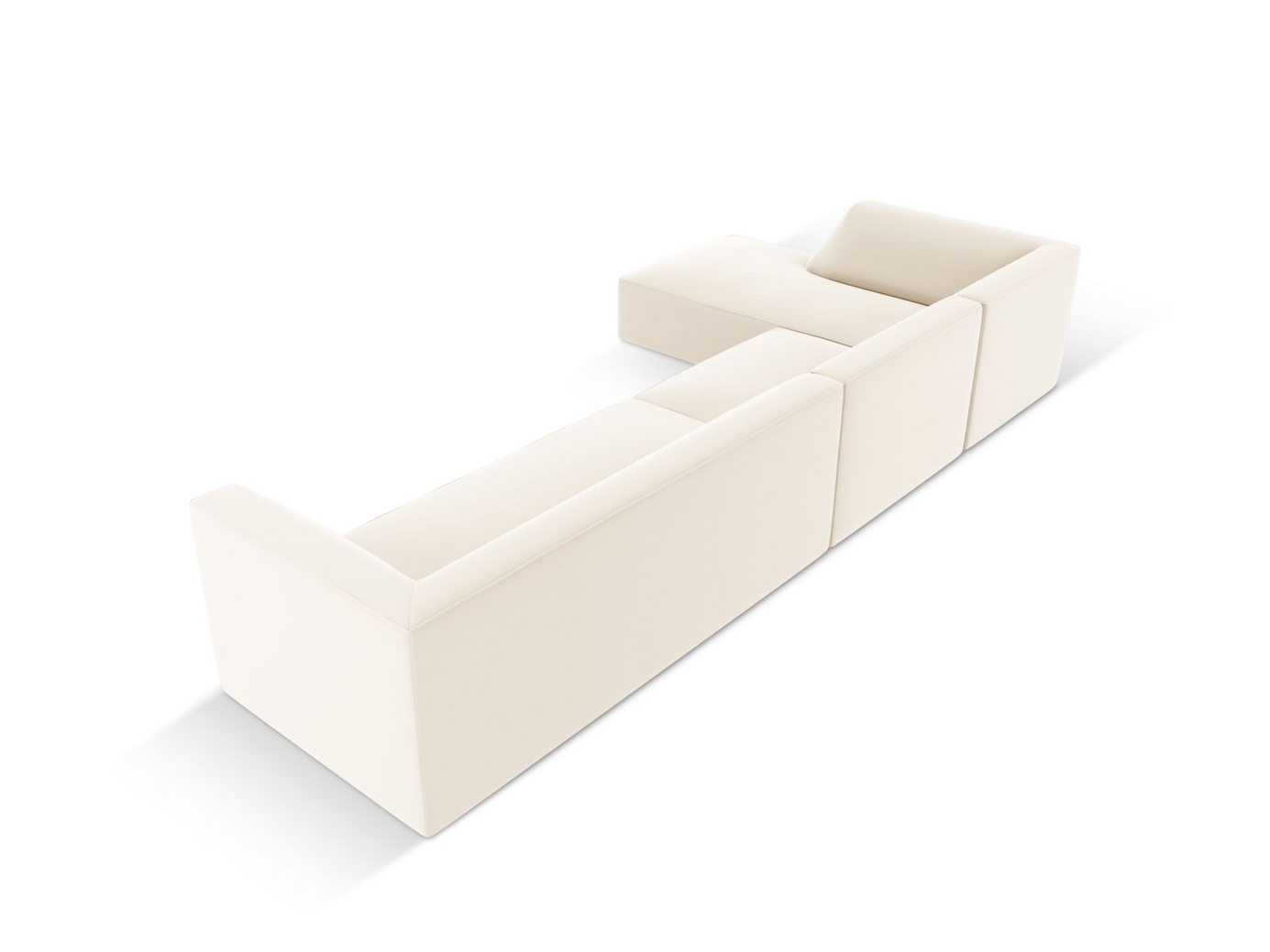Cosmopolitan Design venstrevendt kunstlædermodulhjørnesofa, "Siena", 5-personers, 366 × 180 × 69 cm, Pacifico, sorte plastben