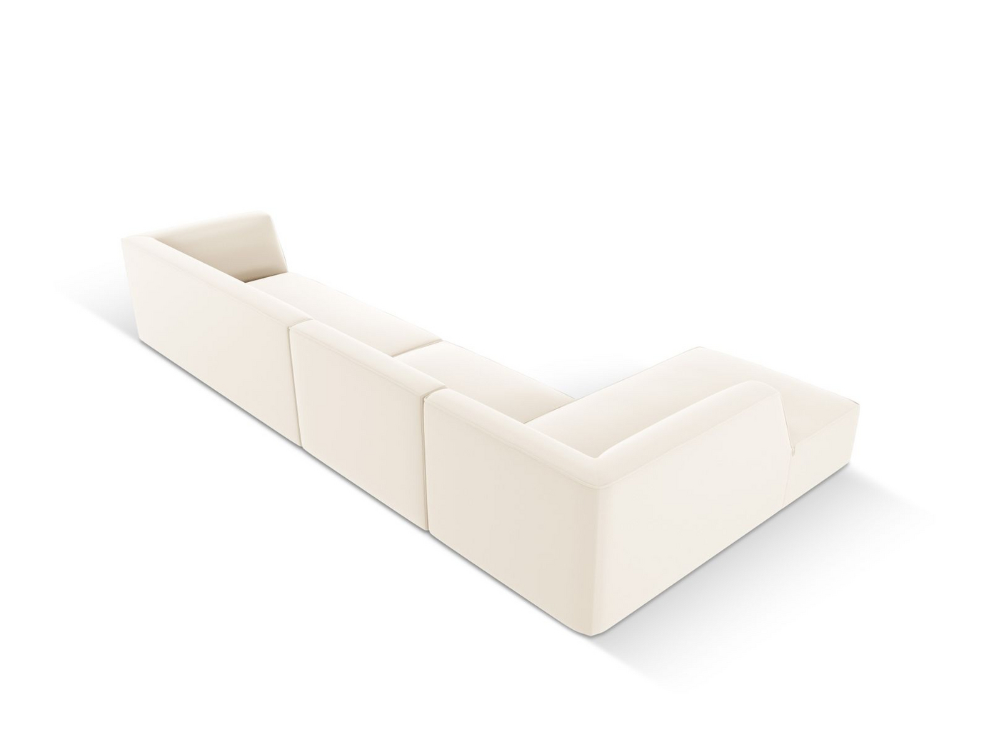 Cosmopolitan Design venstrevendt kunstlædermodulhjørnesofa, "Siena", 5-personers, 366 × 180 × 69 cm, Pacifico, sorte plastben