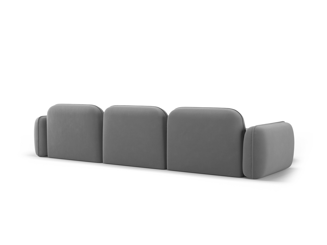Cosmopolitan Design venstrevendt velourmodulhjørnesofa, "Sydney", 4-personers, 320 × 165 × 70 cm, Casino, sorte plastben