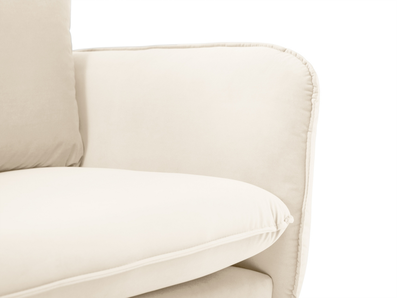 Cosmopolitan Design venstrevendt velourhjørnesofa, "Vienna", 6-personers, 275 × 185 × 95 cm, Bluvel, guldfarvede metalben