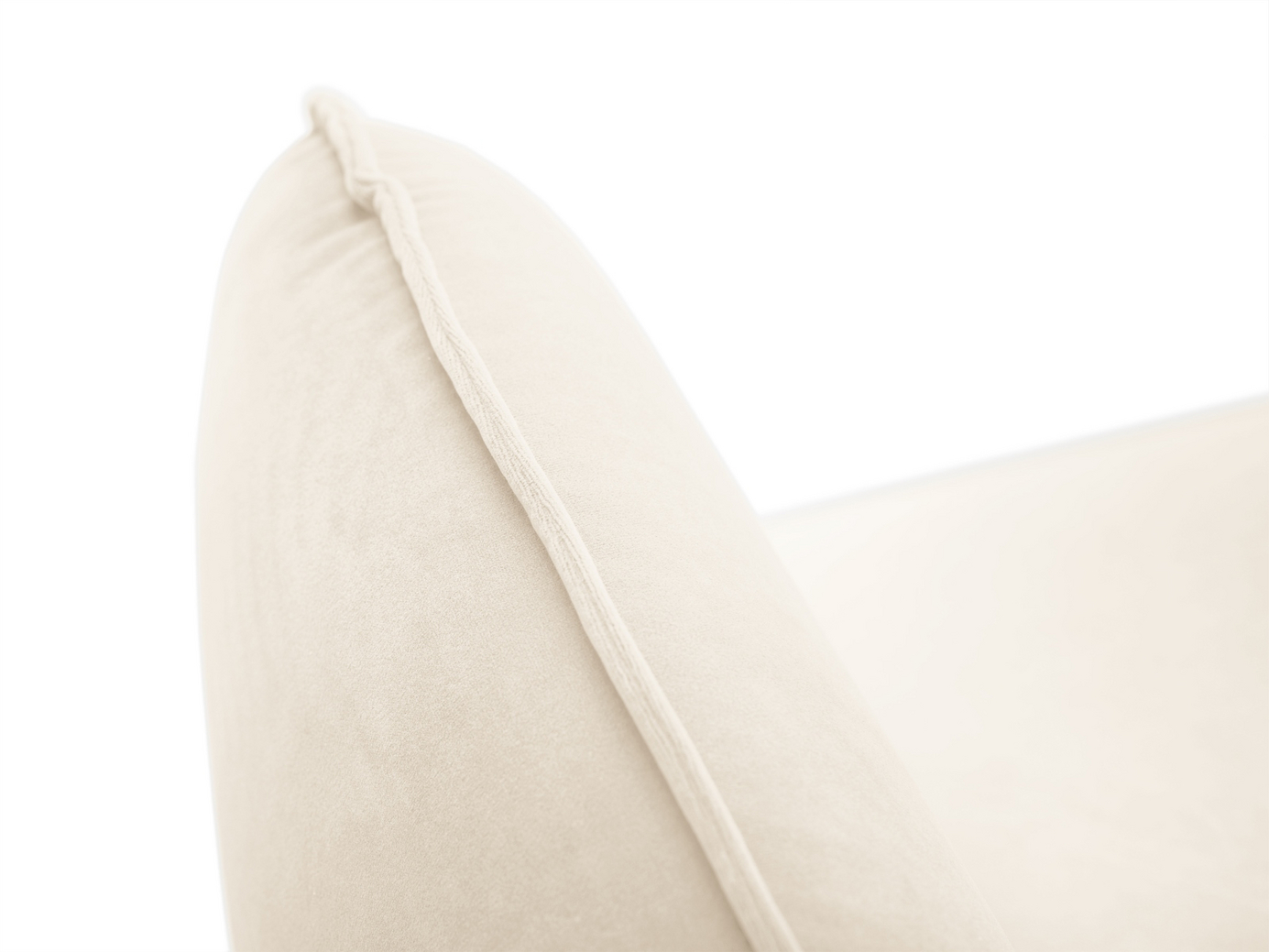 Cosmopolitan Design venstrevendt velourhjørnesofa, "Vienna", 6-personers, 275 × 185 × 95 cm, Bluvel, guldfarvede metalben
