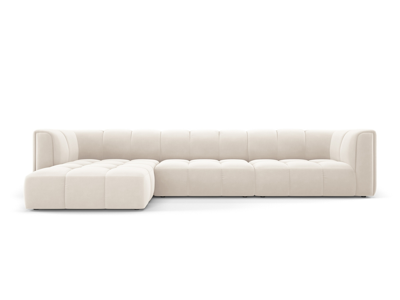 Cosmopolitan Design venstrevendt velourmodulhjørnesofa, 