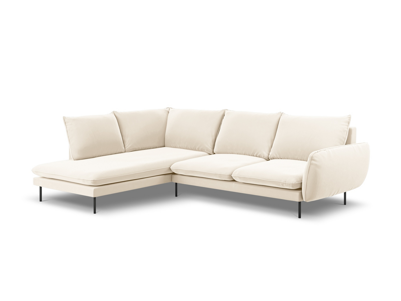 Cosmopolitan Design venstrevendt velourhjørnesofa, 