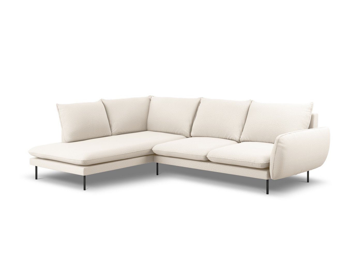 Cosmopolitan Design venstrevendt bouclé-hjørnesofa, 