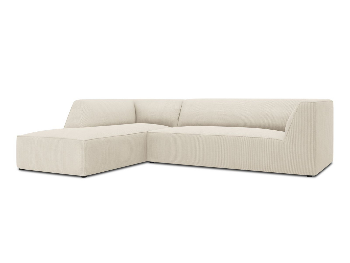 Cosmopolitan Design venstrevendt modulhjørnesofa, "Siena", 4-personers, 273 × 180 × 69 cm, Scala, sorte plastben, Variant LC_M_100