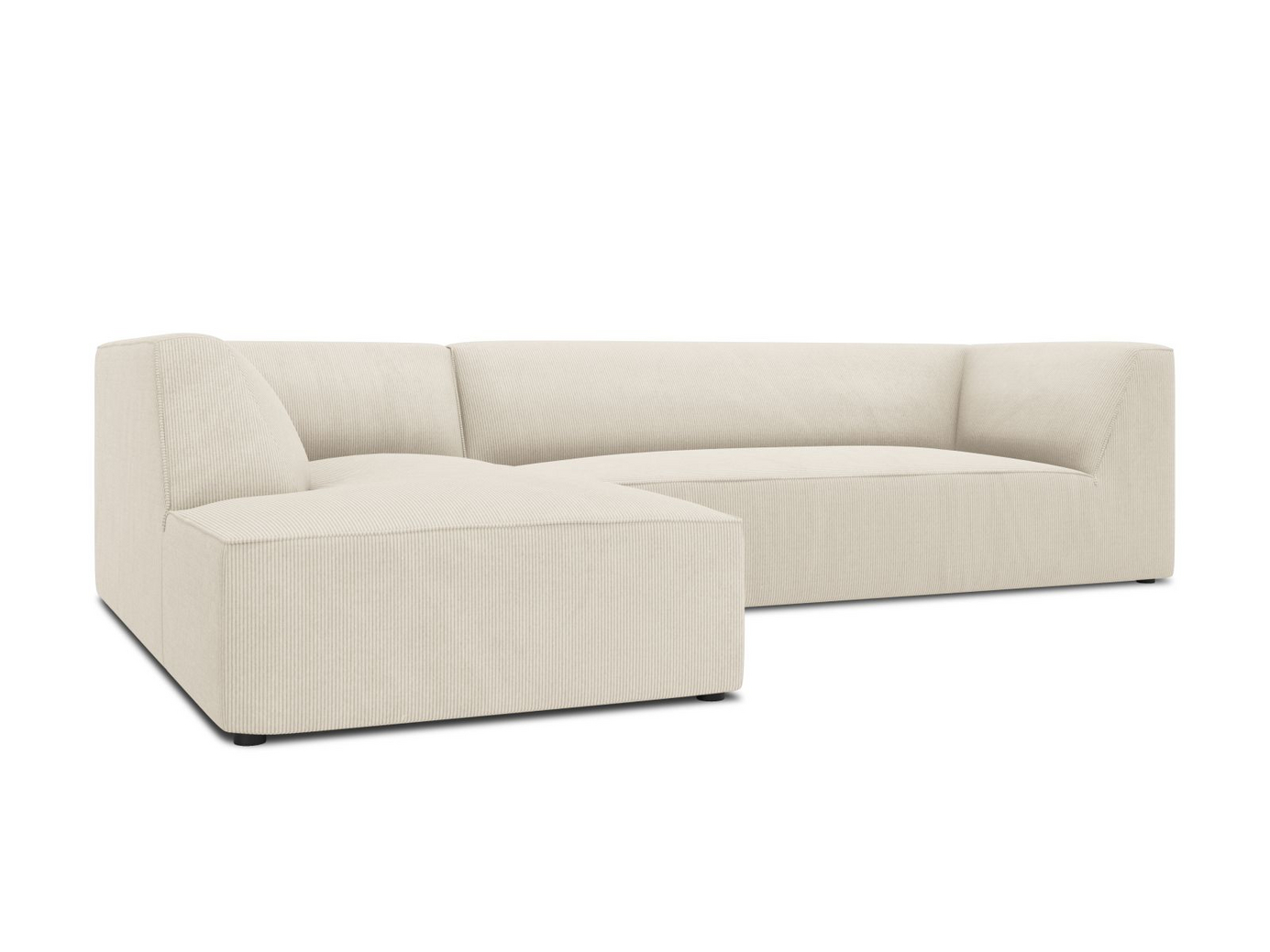 Cosmopolitan Design venstrevendt modulhjørnesofa, "Siena", 4-personers, 273 × 180 × 69 cm, Scala, sorte plastben, Variant LC_M_100