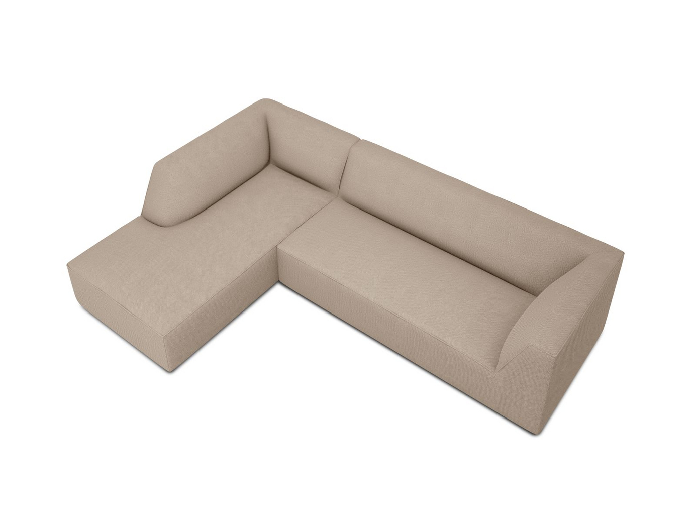Cosmopolitan Design venstrevendt modulhjørnesofa, "Siena", 4-personers, 273 × 180 × 69 cm, Ottawa, sorte plastben, Variant LC_M_137