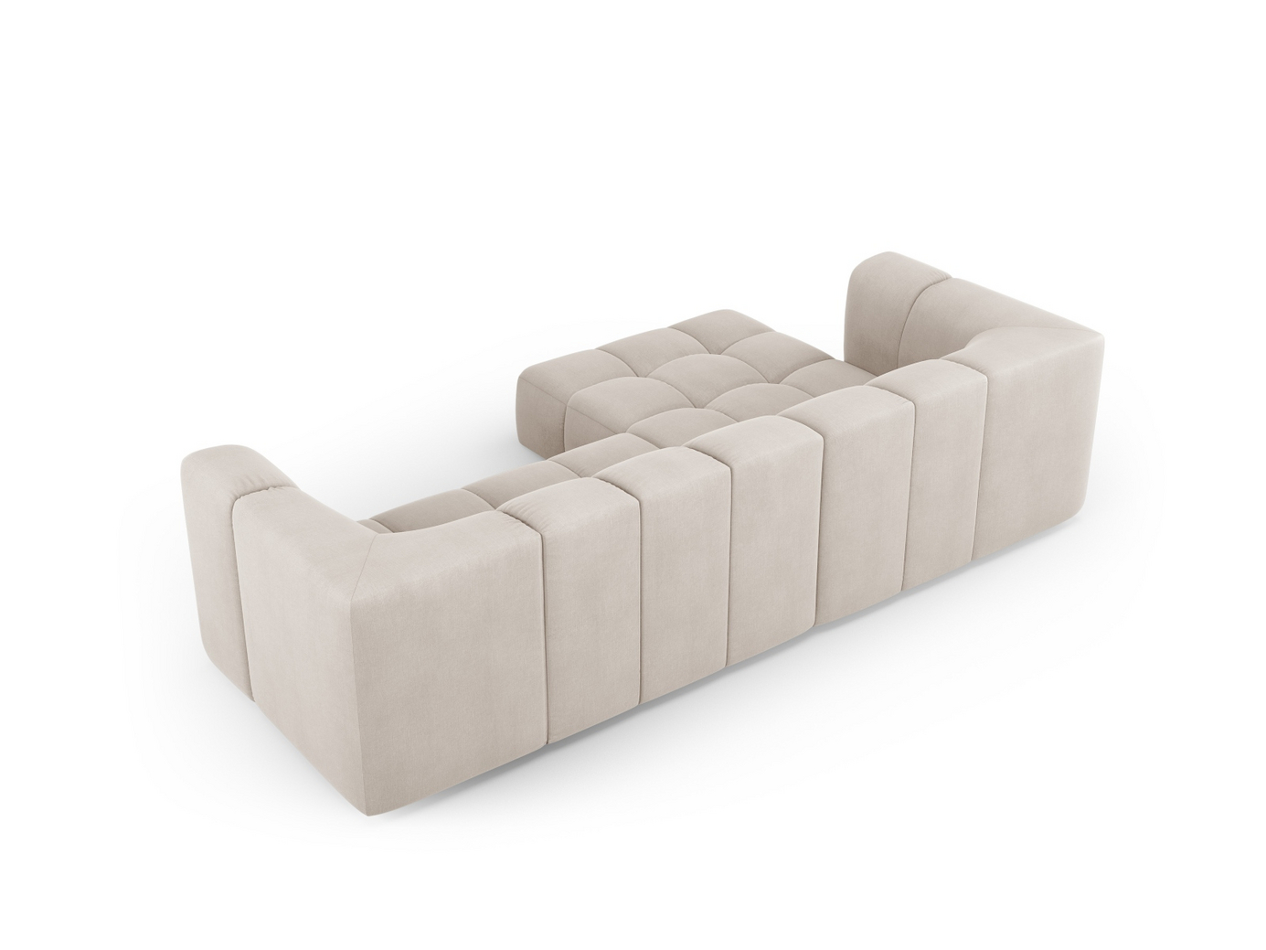 Cosmopolitan Design venstrevendt modulhjørnesofa, "Moritz", 3-personers, 256 × 160 × 70 cm, Rebel, sorte plastben