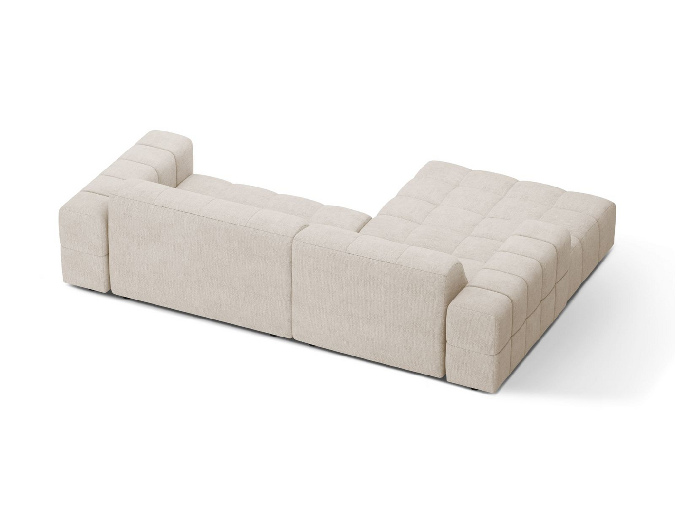 Cosmopolitan Design venstrevendt hjørnesofa, "Chicago", 3-personers, 234 × 167 × 78 cm, Eden 10, sorte plastben