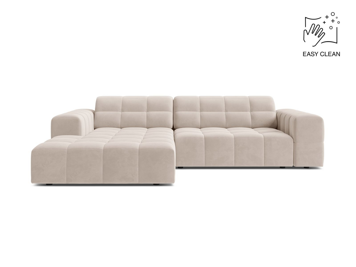 Cosmopolitan Design venstrevendt velourhjørnesofa, 