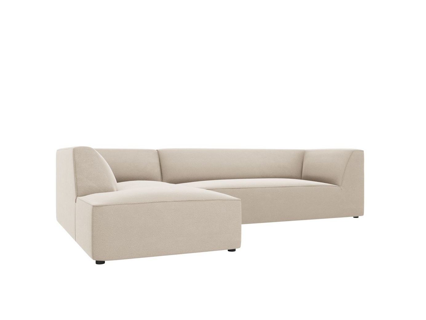 Cosmopolitan Design venstrevendt velourmodulhjørnesofa, "Siena", 4-personers, 273 × 180 × 69 cm, Salvador, sorte plastben, Variant LC_M_44