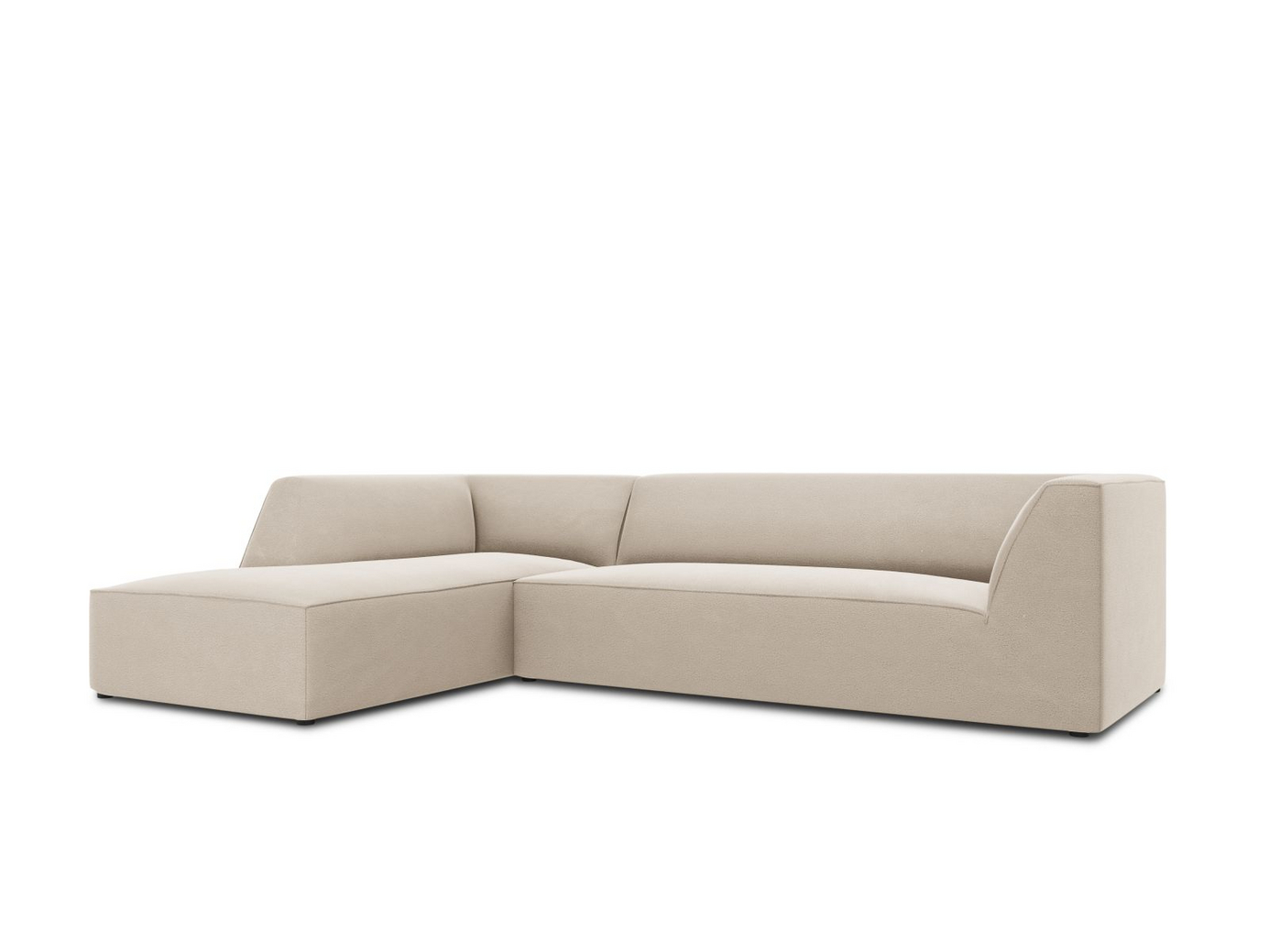 Cosmopolitan Design venstrevendt velourmodulhjørnesofa, "Siena", 4-personers, 273 × 180 × 69 cm, Salvador, sorte plastben, Variant LC_M_44