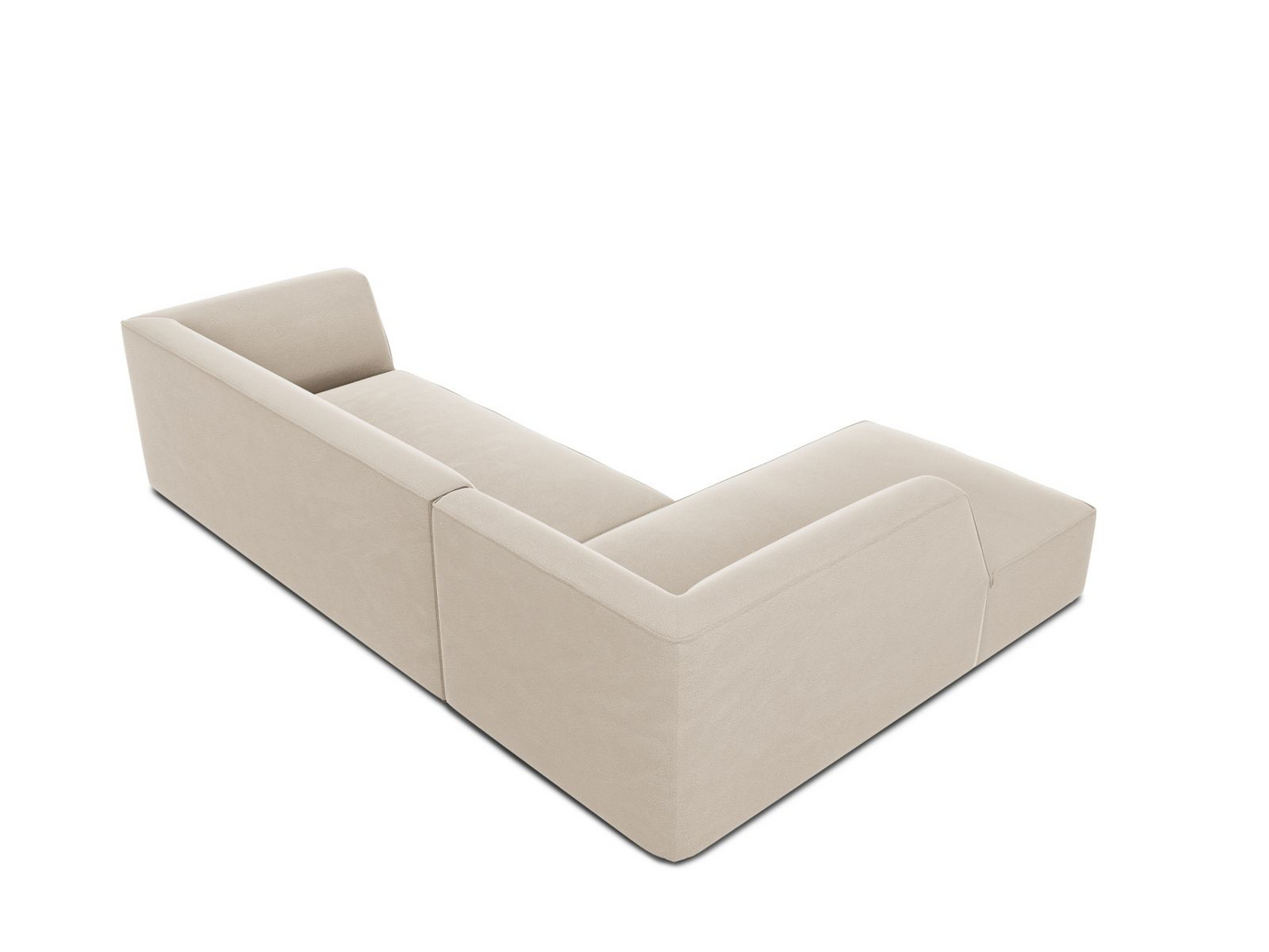 Cosmopolitan Design venstrevendt velourmodulhjørnesofa, "Siena", 4-personers, 273 × 180 × 69 cm, Salvador, sorte plastben, Variant LC_M_44