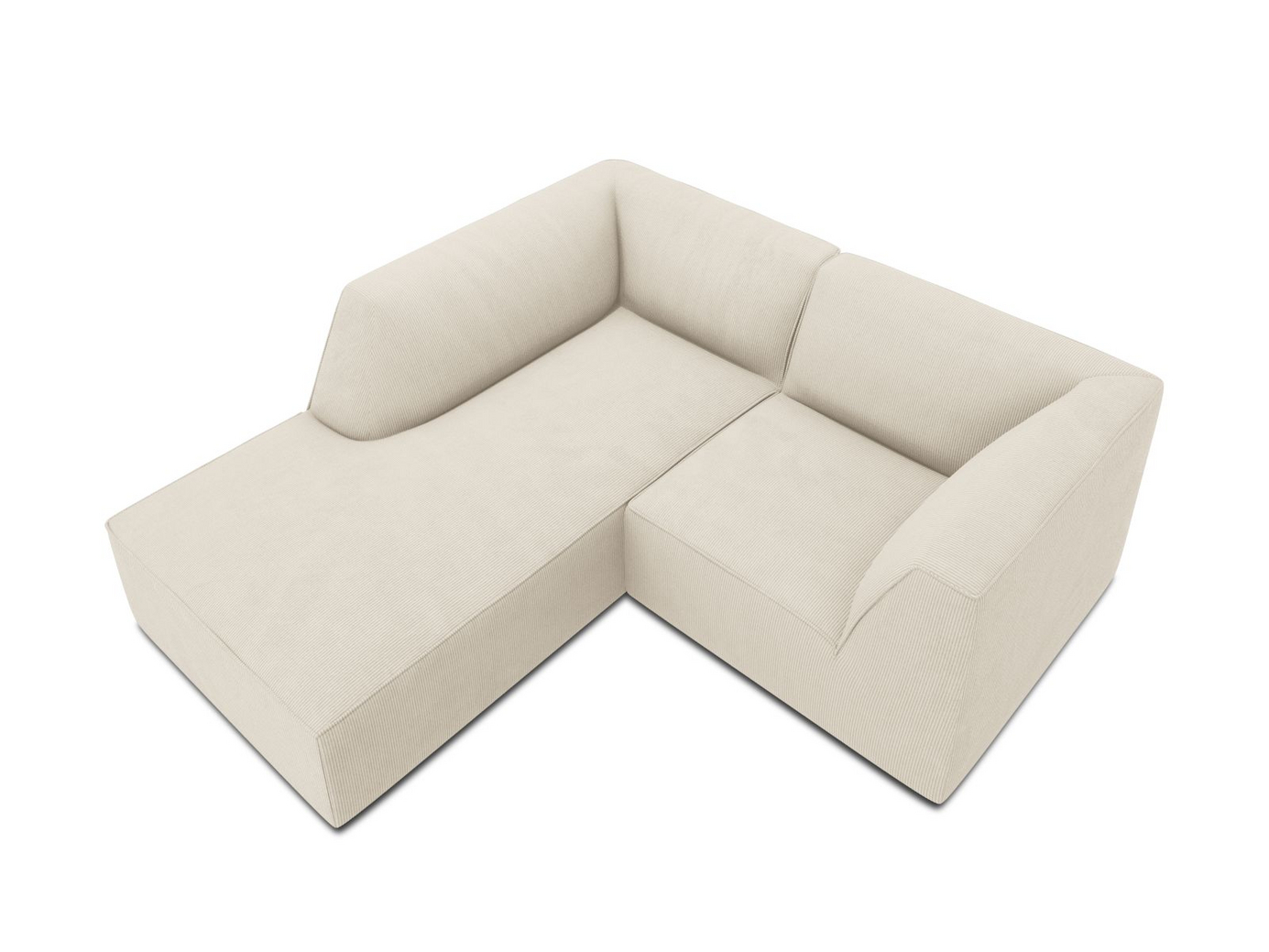 Cosmopolitan Design venstrevendt modulhjørnesofa, "Siena", 3-personers, 186 × 180 × 69 cm, Scala, sorte plastben