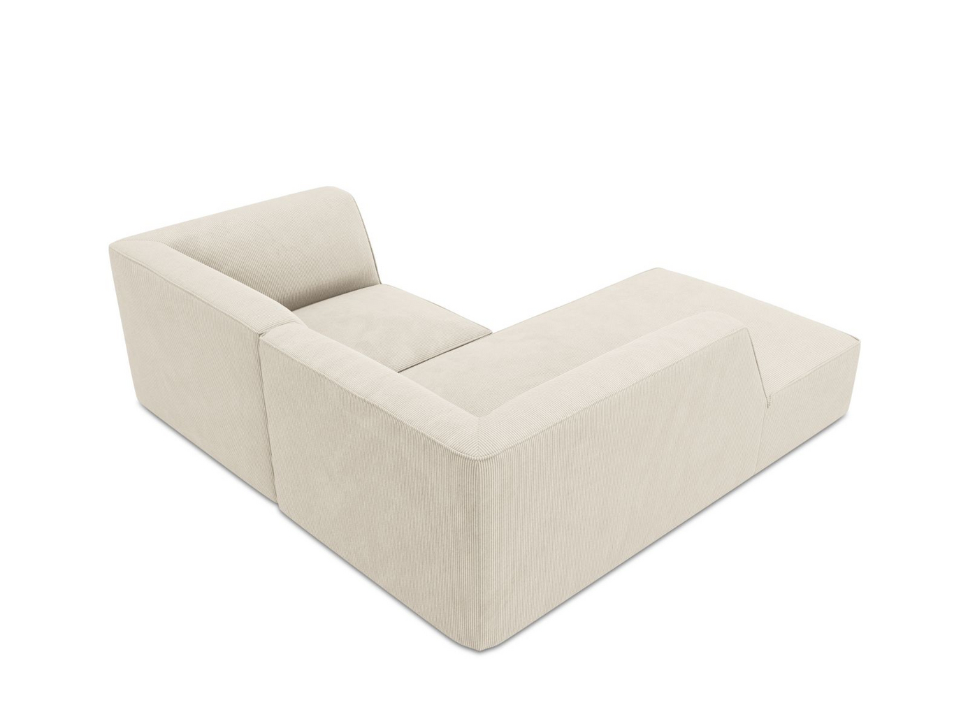 Cosmopolitan Design venstrevendt modulhjørnesofa, "Siena", 3-personers, 186 × 180 × 69 cm, Scala, sorte plastben
