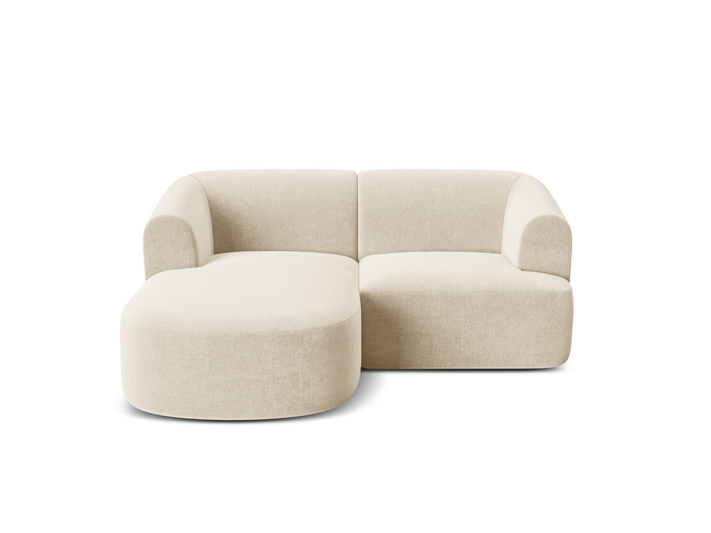 Cosmopolitan Design venstrevendt velourmodulhjørnesofa, "Campi", 3-personers, 180 × 156 × 70 cm, Vogue, sorte plastben