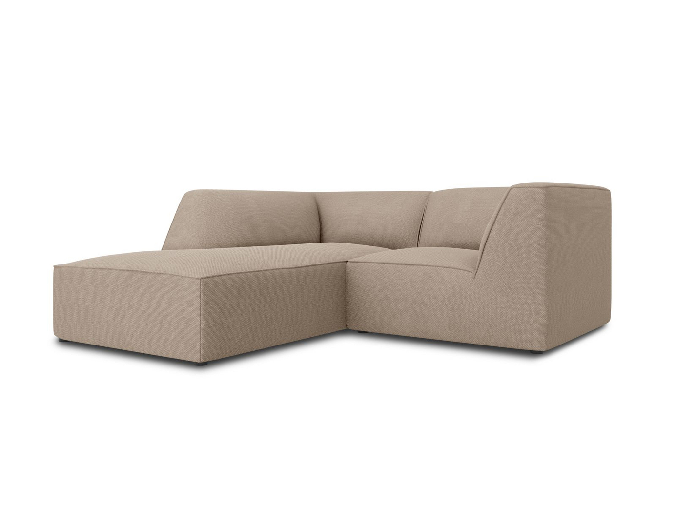 Cosmopolitan Design venstrevendt modulhjørnesofa, "Siena", 3-personers, 186 × 180 × 69 cm, Ottawa, sorte plastben