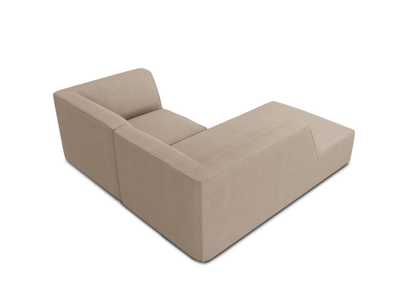 Cosmopolitan Design venstrevendt modulhjørnesofa, "Siena", 3-personers, 186 × 180 × 69 cm, Ottawa, sorte plastben