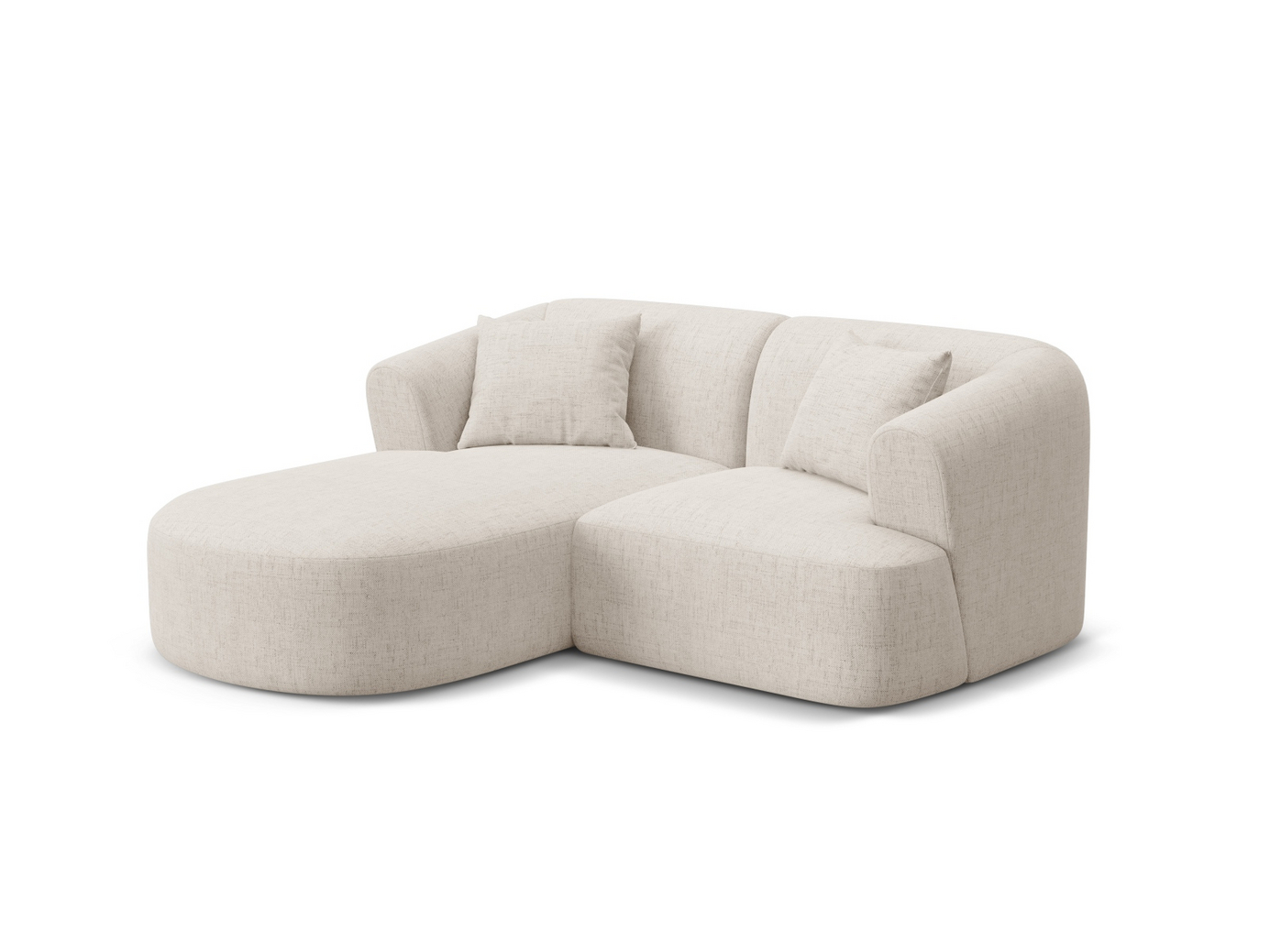 Cosmopolitan Design venstrevendt modulhjørnesofa, "Campi", 3-personers, 180 × 156 × 70 cm, Moly, sorte plastben