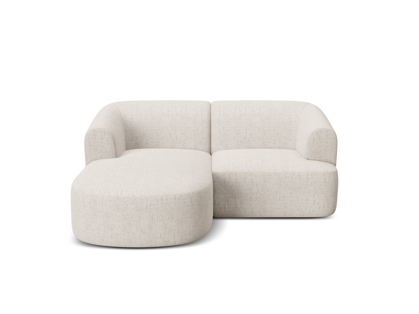 Cosmopolitan Design venstrevendt modulhjørnesofa, "Campi", 3-personers, 180 × 156 × 70 cm, Moly, sorte plastben
