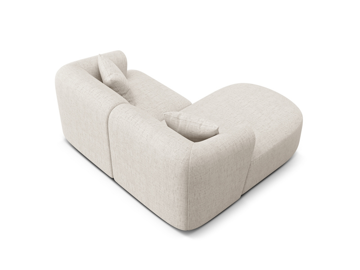 Cosmopolitan Design venstrevendt modulhjørnesofa, "Campi", 3-personers, 180 × 156 × 70 cm, Moly, sorte plastben