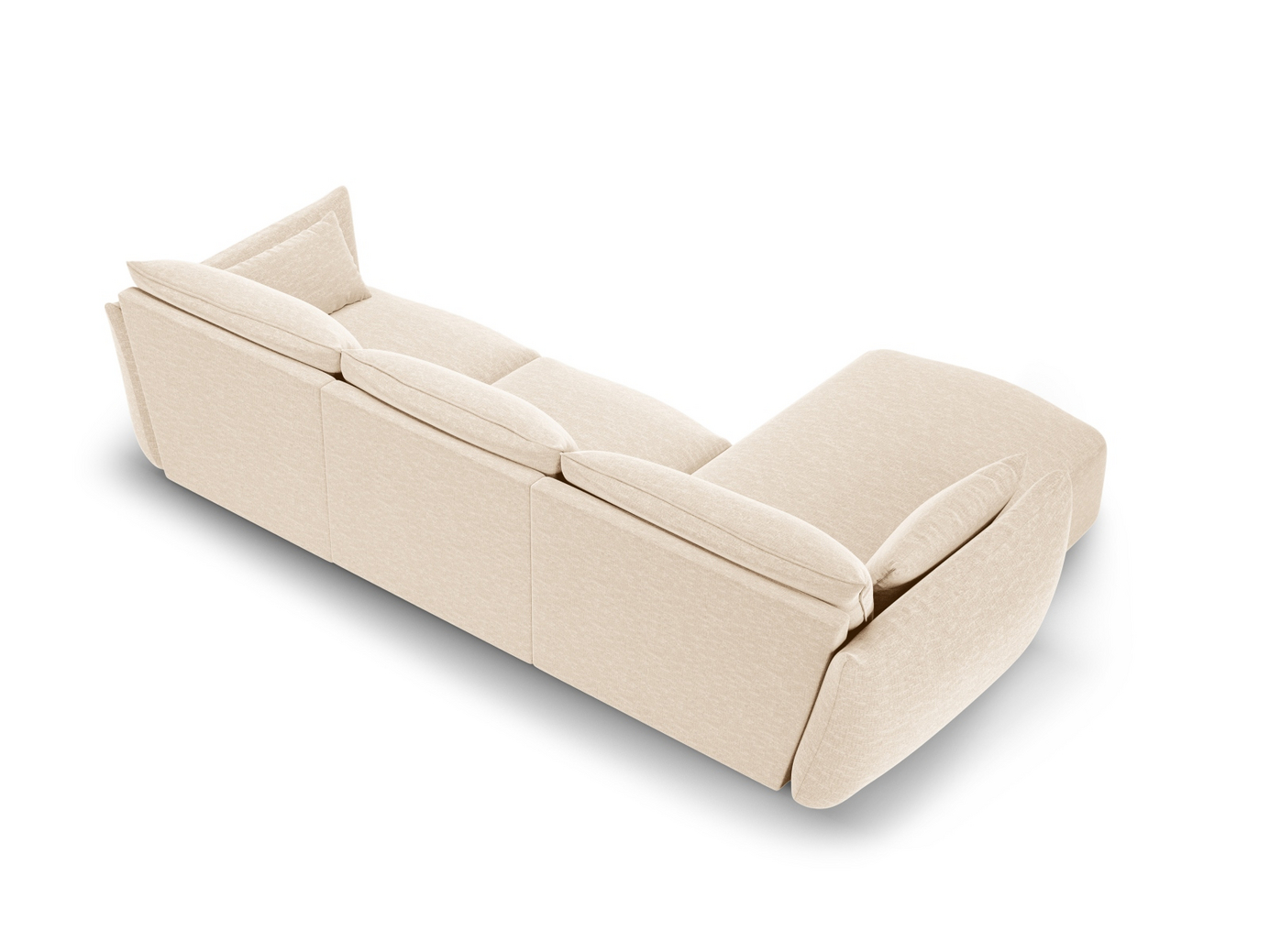 Cosmopolitan Design venstrevendt hjørnesofa, "Matera", 5-personers, 280 × 171 × 85 cm, Haga, sorte plastben