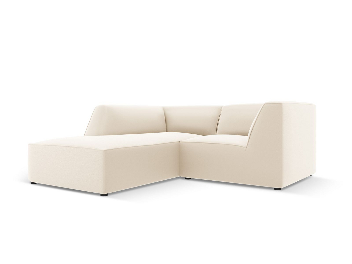 Cosmopolitan Design venstrevendt kunstlædermodulhjørnesofa, "Siena", 3-personers, 186 × 180 × 69 cm, Pacifico, sorte plastben