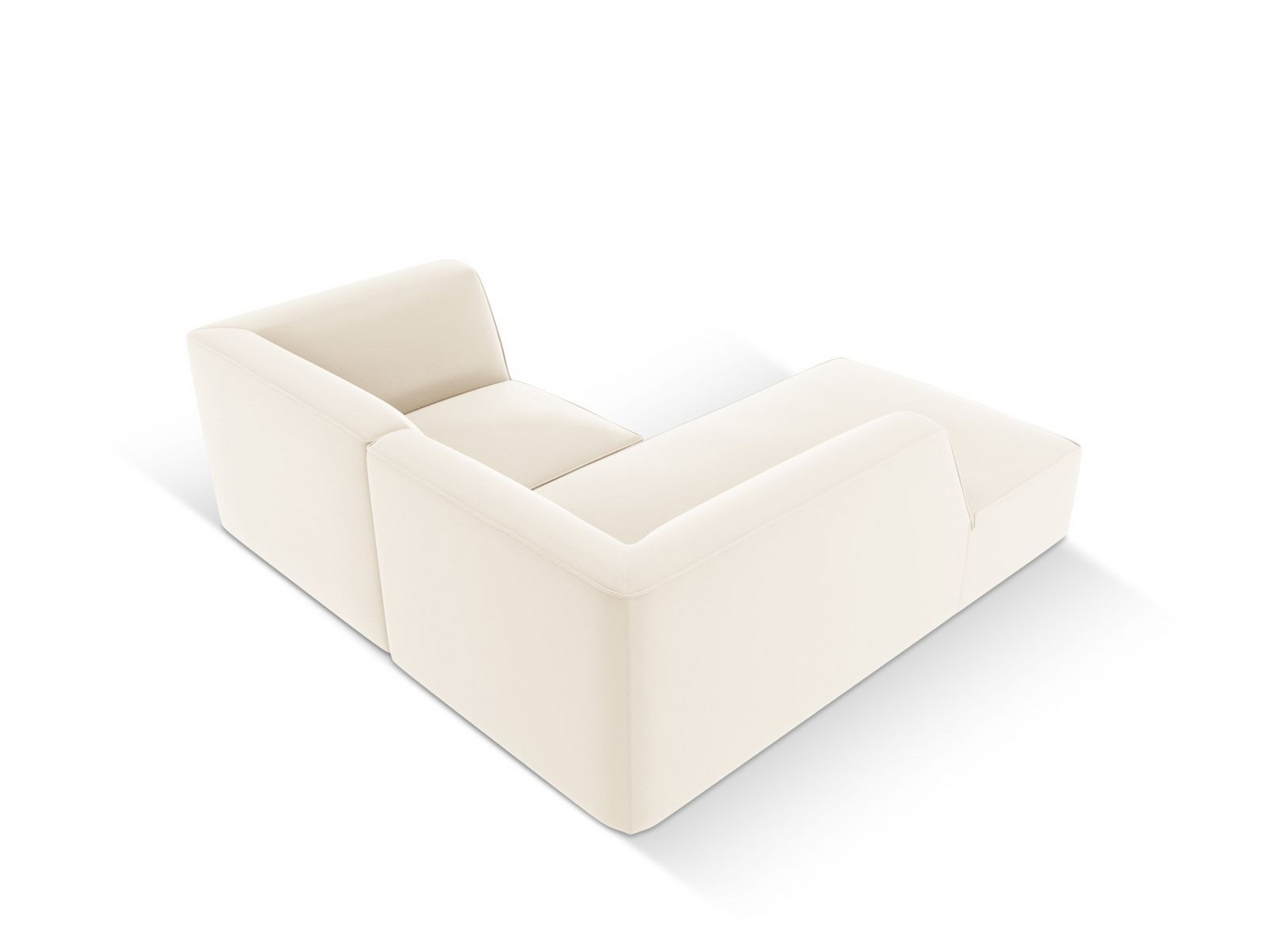 Cosmopolitan Design venstrevendt kunstlædermodulhjørnesofa, "Siena", 3-personers, 186 × 180 × 69 cm, Pacifico, sorte plastben