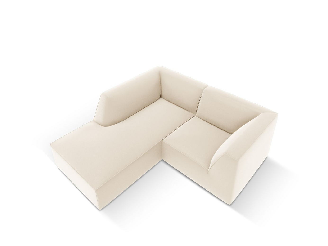Cosmopolitan Design venstrevendt kunstlædermodulhjørnesofa, "Siena", 3-personers, 186 × 180 × 69 cm, Pacifico, sorte plastben