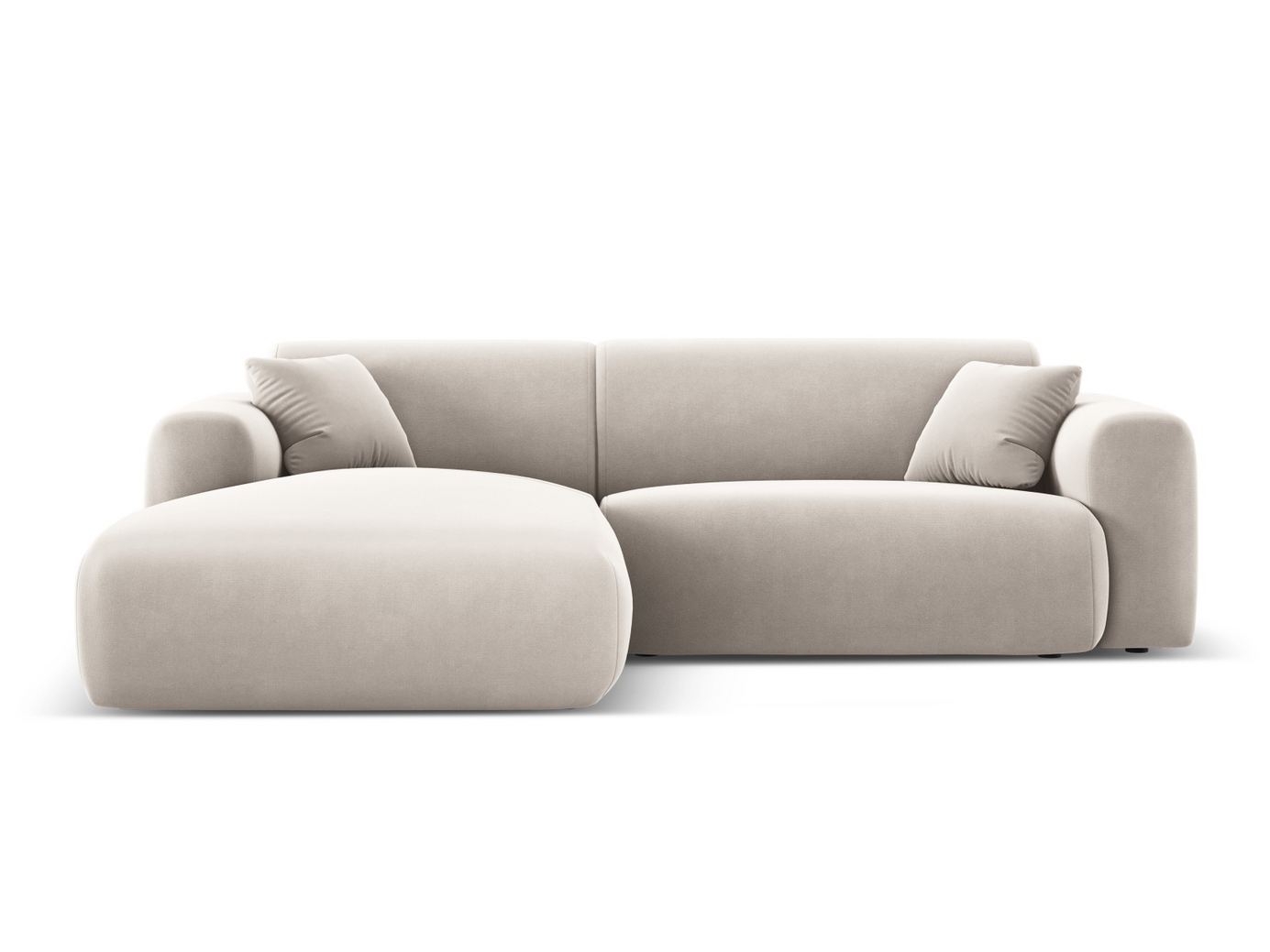 Cosmopolitan Design venstrevendt velourhjørnesofa, 
