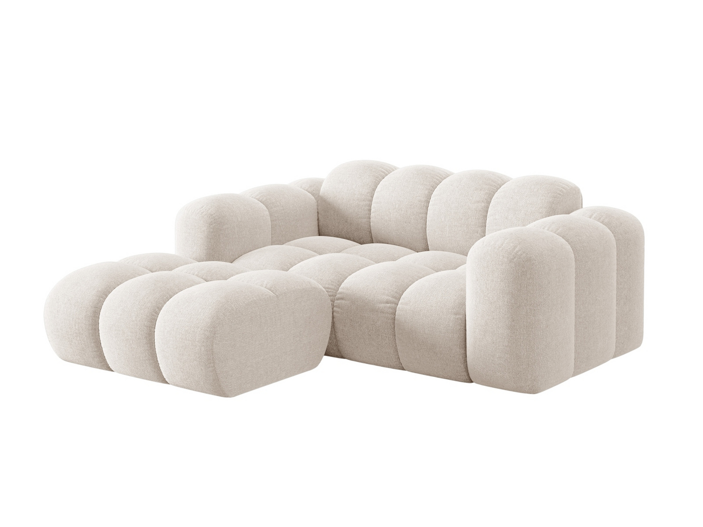 Cosmopolitan Design venstrevendt hjørnesofa, "Treno", 2-personers, 180 × 164 × 70 cm, Eden 10, sorte plastben