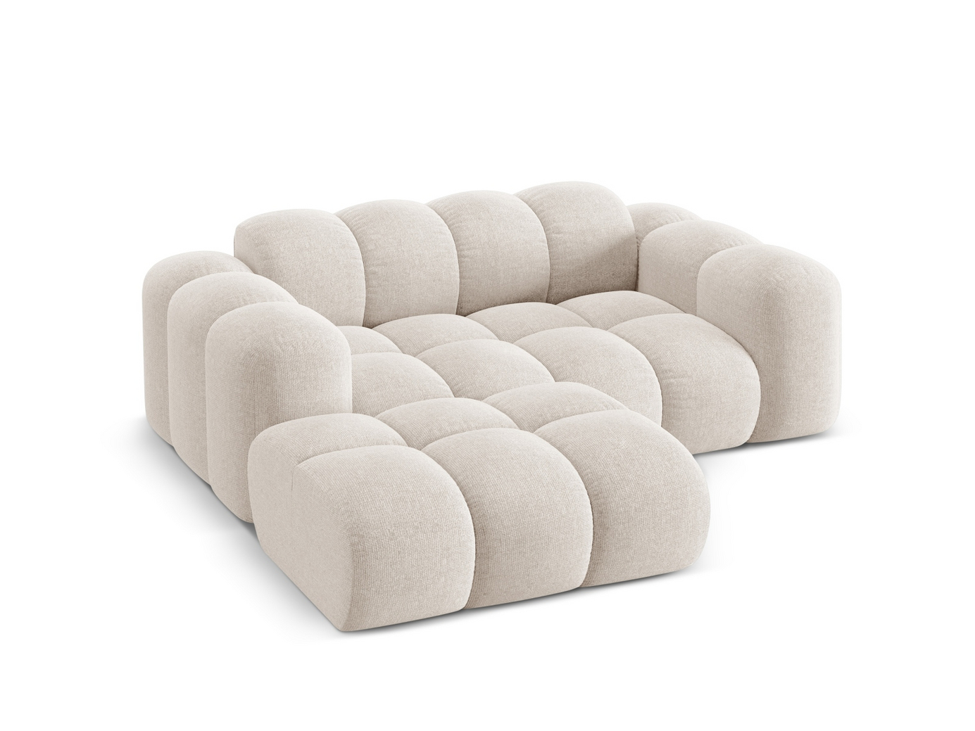 Cosmopolitan Design venstrevendt hjørnesofa, "Treno", 2-personers, 180 × 164 × 70 cm, Eden 10, sorte plastben