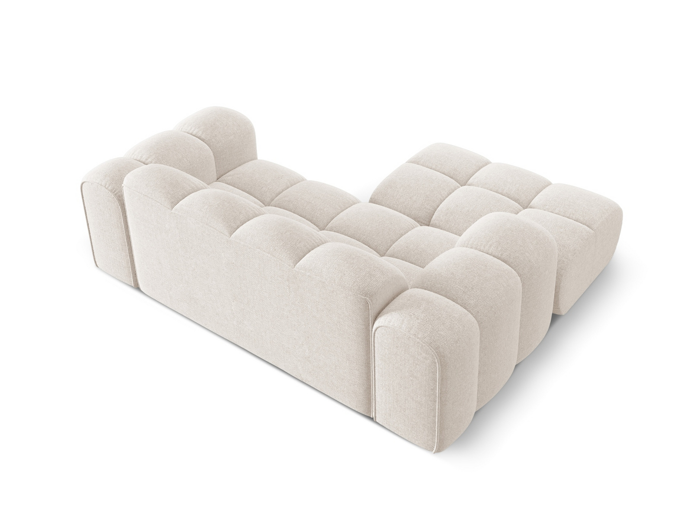 Cosmopolitan Design venstrevendt hjørnesofa, "Treno", 2-personers, 180 × 164 × 70 cm, Eden 10, sorte plastben