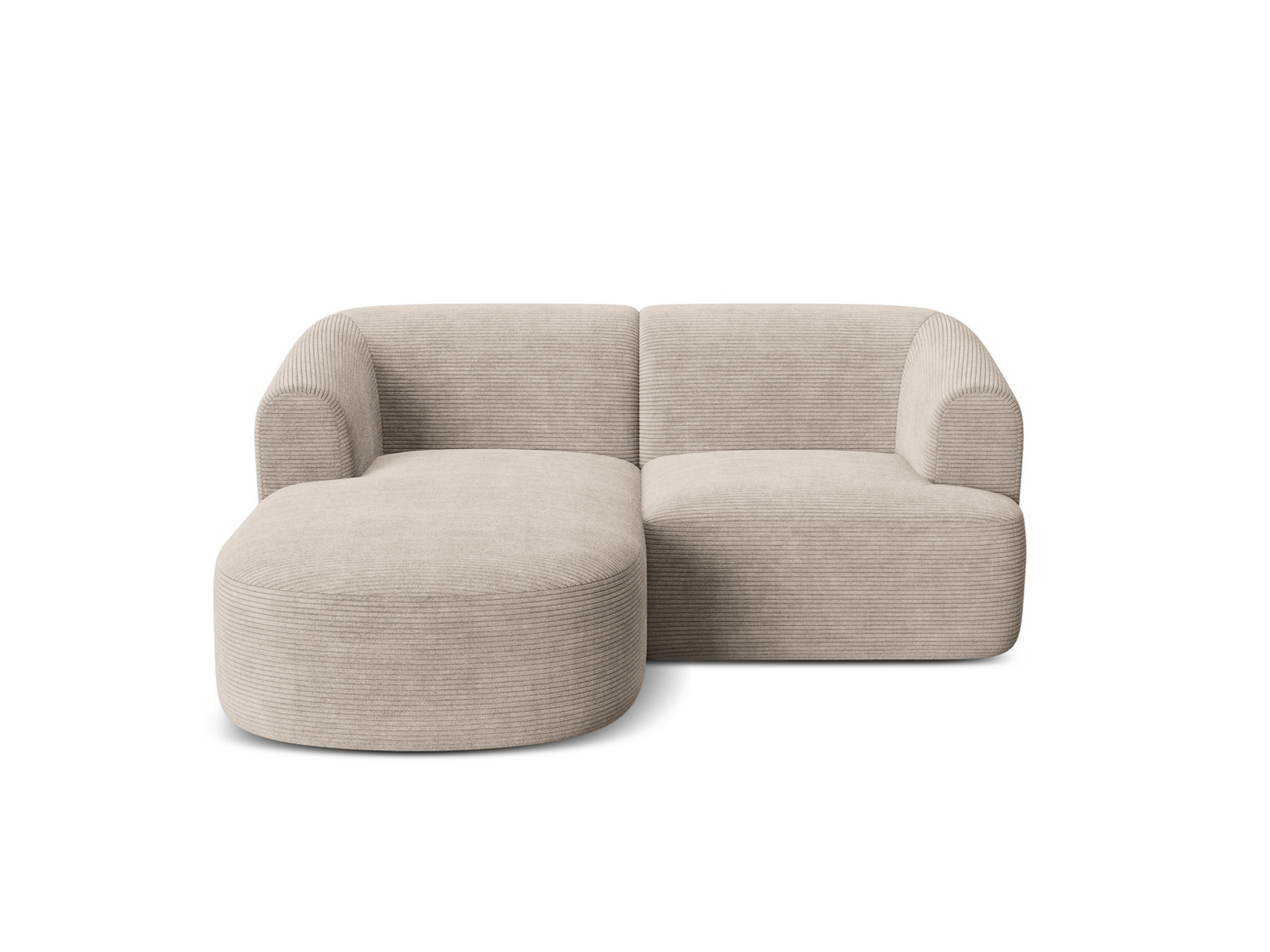 Cosmopolitan Design venstrevendt modulhjørnesofa, "Campi", 3-personers, 180 × 156 × 70 cm, Lincoln, sorte plastben