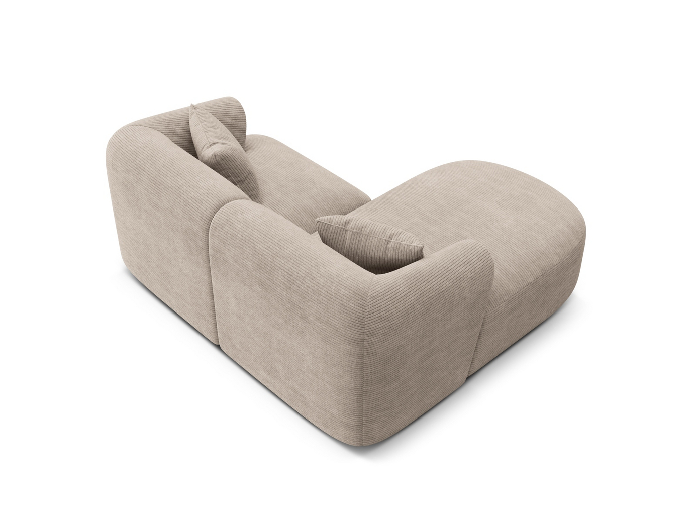 Cosmopolitan Design venstrevendt modulhjørnesofa, "Campi", 3-personers, 180 × 156 × 70 cm, Lincoln, sorte plastben