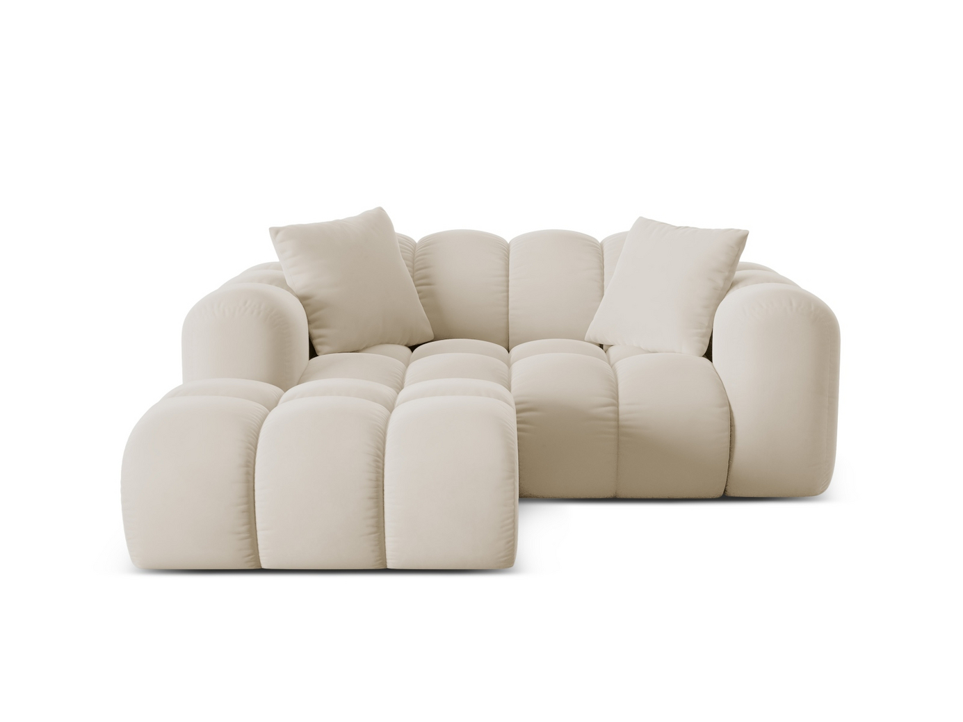 Cosmopolitan Design venstrevendt velourhjørnesofa, 