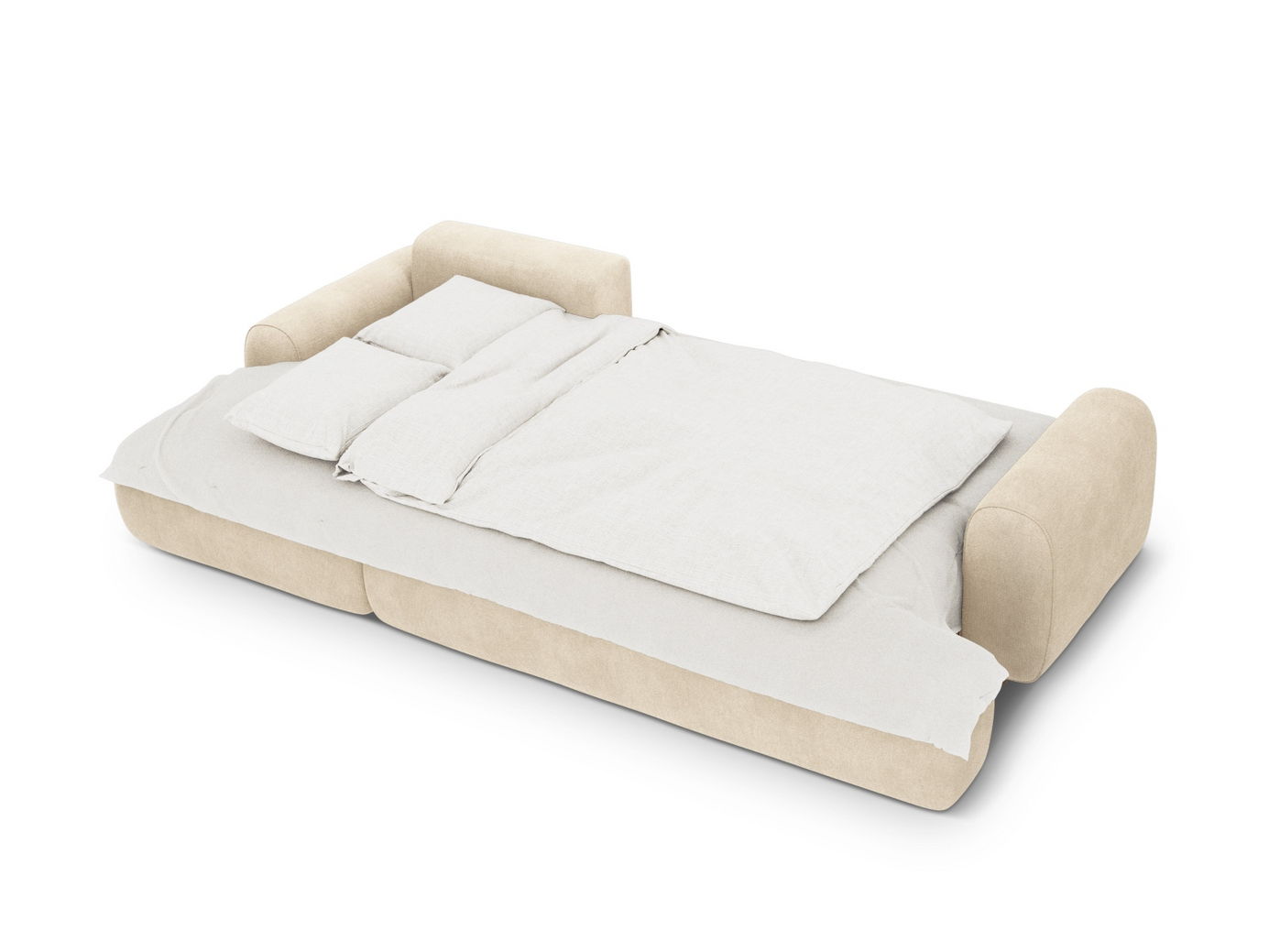 Cosmopolitan Design venstrevendt velourhjørnesovesofa med opbevaring, "Calma", 3-personers, 275 × 142 × 84 cm, Vogue, sorte plastben