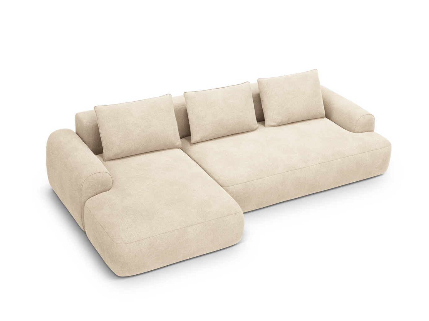 Cosmopolitan Design venstrevendt velourhjørnesovesofa med opbevaring, 