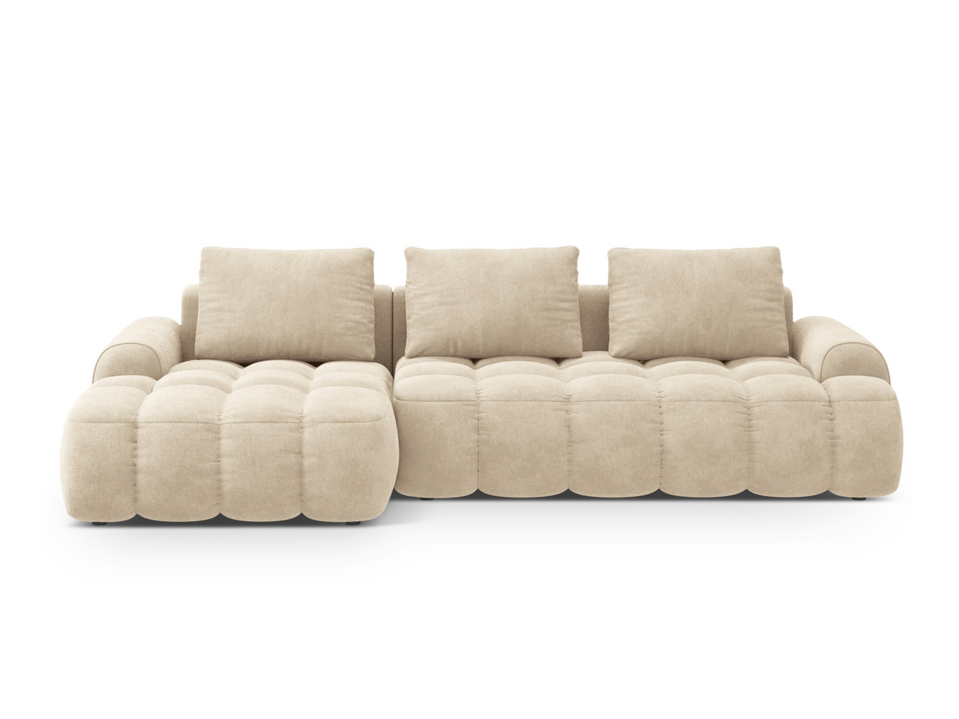 Cosmopolitan Design venstrevendt velourhjørnesovesofa med opbevaring, 