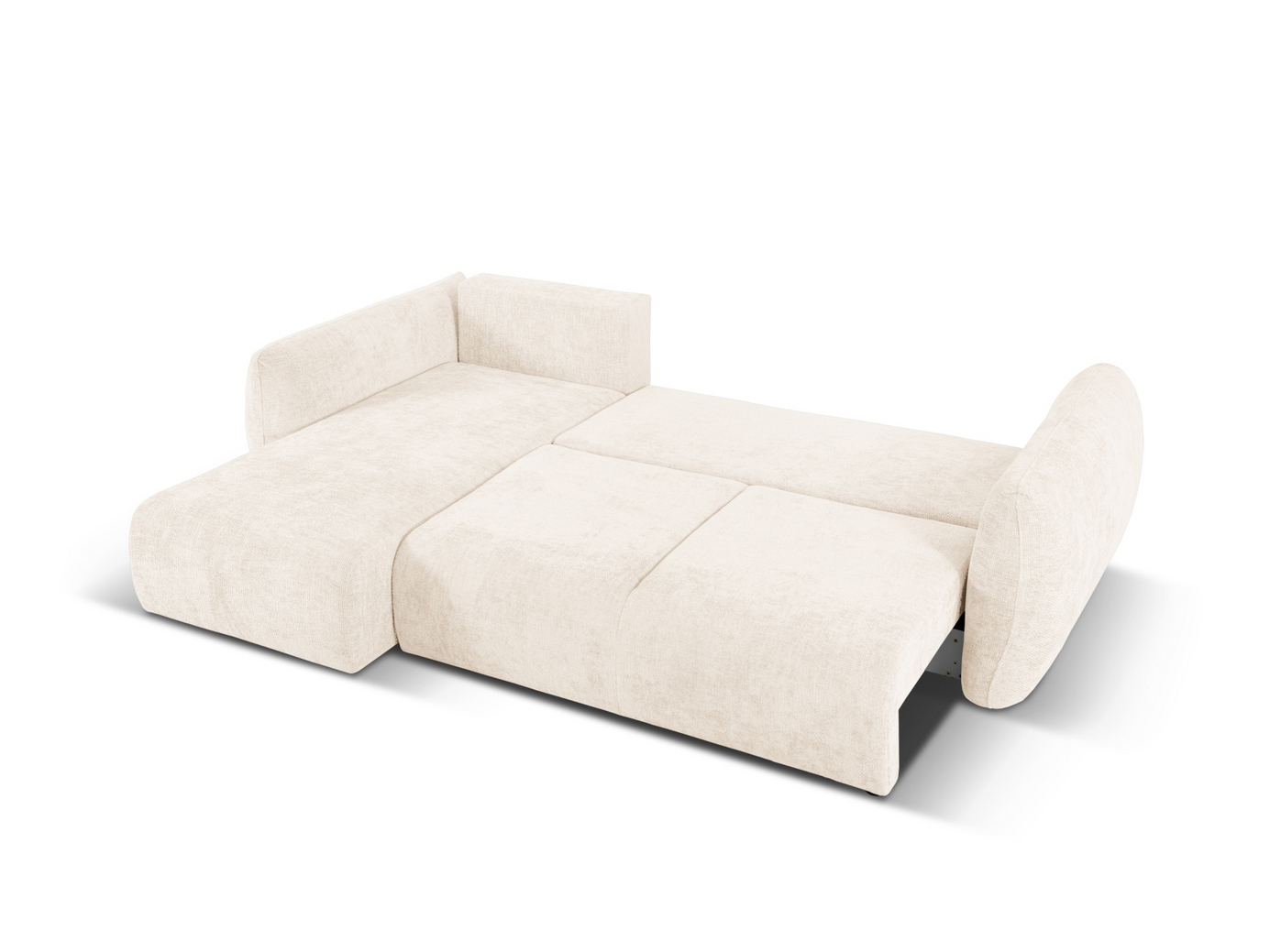 Cosmopolitan Design venstrevendt hjørnesovesofa med opbevaring, "Matera", 4-personers, 253 × 173 × 86 cm, Haga, sorte plastben